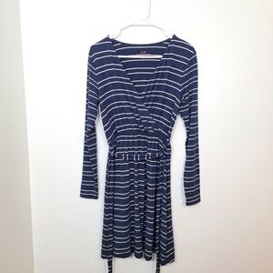 Vineyard Vines Navy White Striped Nautical Sailor Long Sleeve Mini Dress Size XS